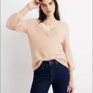 Madewell tan Dashwood V neck medium sweater